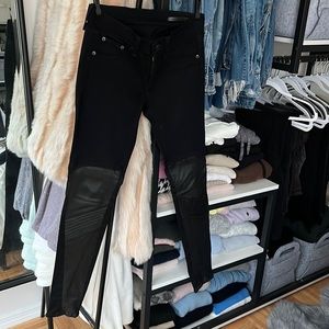 Rag & Bone Black Leather Jeans